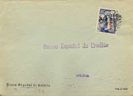 1941 , ZARAGOZA - CÓRDOBA , FRONTAL DEL BANCO ESPAÑOL DE CRÉDITO CIRCULADO , ED. 938 - Covers & Documents