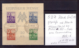 SBZ Block 5 X I Sonder Stempel Geprüft  Mit Abart Auf Michel No 165 - Ohne Zuordnung