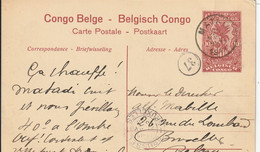 Congo Belge Entier Postal Illustré Pour La Belgique - Interi Postali