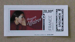 Ti02-02 : SPECIMEN - Bonnes Affaires, Femme 20.00 €  +  21.04 € (autoadhésifs / Autocollants) - Especimenes