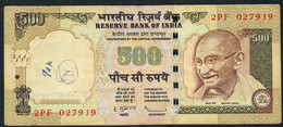 INDIA P99f1  500 RUPEES 2010 NO LETTER    Signature 20    FINE   3 P.h. - Inde