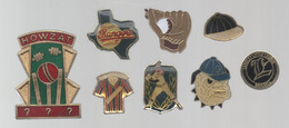 PINS PIN'S SPORT BASEBALL 730 GANT CASQUETTE CHIEN HOWZAT RANGERS JOS GABRIEL LANGLEY  LOT 8 PINS - Baseball