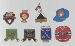 PINS PIN'S SPORT BASEBALL 731 GANT CASQUETTE JOUEUR GAPSTAR CBOBBY CHATERONE SOX COEUR  LOT 8 PINS - Baseball