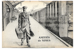 L30F043 - Amitiés De Nimes - N°117 - Voyageur, Quai De Gare - Nîmes