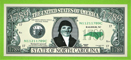 USA / THE  STATES OF AMERICA /  BILLET FICTIF / / NO LEGAL TENDER / NORTH CAROLINA - Ficción & Especímenes