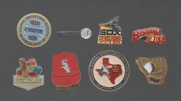 PINS PIN'S SPORT BASEBALL 735  JOUEUR CASQUETTE CHIPIE SOX CHICAGO ARLINGTON MARINERS  LOT 8 PINS - Béisbol