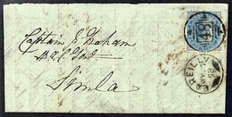 India 1863 Entire To Simba Bearing 1/2a Blue With Fine Bareilly ‘48’ Duplex Cancel - Sin Clasificación