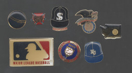 PINS PIN'S SPORT BASEBALL 736  JOUEUR CASQUETTE SANTA CLARITA HIL VANCOUVER  LOT 8 PINS - Baseball