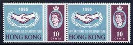 Hong Kong 1965 International Co-operation Year 10c U/m Pair, One Stamp With 'Flaw To Left Of Date' Variety - Sonstige & Ohne Zuordnung
