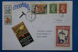 C FRANCE BELLE LETTRE ART POSTAL UNIQUE RARETE 1975  DECOUPE ET MONTAGE DU CENTRE DU T.P   POUR ANNECY + VIGNETTE - Lettres & Documents