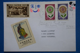 C  FRANCE BELLE LETTRE ART POSTAL UNIQUE RARETE 1975  DECOUPE ET MONTAGE DU CENTRE DU T.P   POUR VINCENNES + VIGNETTE - Storia Postale