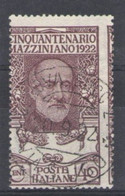 REGNO 1922 MAZZINI 40 C.SASSONE N. 129e  RARO DENTELLATURA FORTEMENTE SPOSTATA USATA - Used