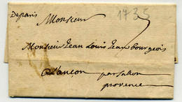 DE PARIS  ( Manuscrit Lenain N°1A) / Dept 60 Seine / 1735 / Taxe 7 Sols - 1701-1800: Précurseurs XVIII