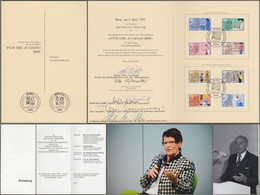 Bund: Ministerkarte, Mi-Nr. 1315-18 + Berlin: " Handwerk - Orinal-Unterschrift Rita Süßmuth, Schwarz-Schilling U.a." RR - Brieven En Documenten