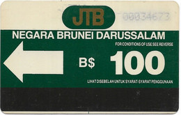 @+ Brunei - Definitive Card 100$ - Ref : BN-JAB-0004A - With Small T In Middle Bottom - Brunei