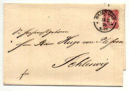 Deutsche Reichspost, Hamburg 1876, Michel-Nr. 33 Nach Schleswig, Ohne Inhalt - Covers