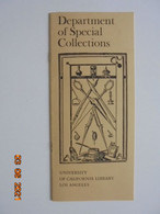 Department Of Special Collections University Of California Library Los Angeles  UCLA - Libros Sobre Colecciones