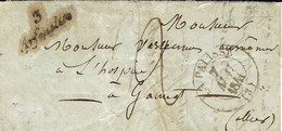 1841- Lettre Cursive   3 / Arfeuilles ( Allier )  + Cad T13 De LA PALISSE  Taxe 2 D Pour Gannat - 1801-1848: Précurseurs XIX