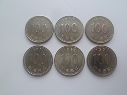 Vintage ! One Lot Of 6 Pcs. 1983/87/90/91/92/93 South Korea 100 Won Coin (#125) - Korea, South