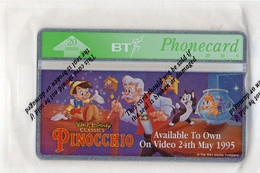 UNITED KINGDOM - L&G BRITISH TELECOM - MINT IN BLISTER - THEMATIC CARTOON - WALT DISNEY PINOCCHIO - BT Edición Publicitaria