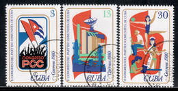 Cuba 1980 Mi# 2525-2527 Used - 2nd Communist Party Congress - Used Stamps