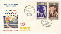 GABON => 2 FDC - Poste Aérienne / Jeux Olympiques De Tokyo - 30 Juillet 1964 - Gabon (1960-...)