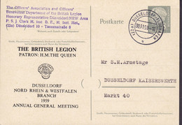 Bundespost Postal Stationery Ganzsache Heuss PRIVATE Print 'The British Legion' DÜSSELDORF - FLUGHAFEN 1959 - Privatpostkarten - Gebraucht