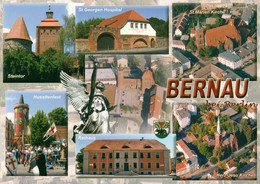 AK Bernau Bei Berlin Steintor St. Georgen Hospital Herz Jesu Kirche Rathaus Hussitenfest Luftaufnahme Luftbild - Bernau