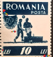 Stamps Errors Romania 1946 Mi 1000, Soccer Players  Without Author's Writing,double Printing, - Abarten Und Kuriositäten