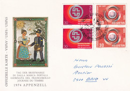 1974 Schweiz / Suisse Karte Tag Der Briefmarke APPENZELL - Giornata Del Francobollo