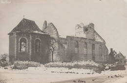 CARTE PHOTO ALLEMANDE - GUERRE 14-18 - BAILLEUL (NORD) - RUINES DE L'ÉGLISE EN 1917 - Guerre 1914-18