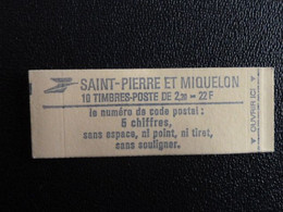 M1 - Carnet Saint Pierre Et Miquelon 1986 YT N° C464 (ouvert) - Markenheftchen