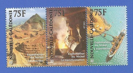 NOUVELLE CALÉDONIE 1107 + 1108 + 1109 BANDE NEUVE ** EXPLOITATION DU NICKEL - Unused Stamps