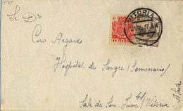 1937 , ALAVA , VITORIA - CORREO INTERIOR , SOBRE CIRCULADO , FRANQUEO CON TIMBRE ESPECIAL MÓVIL , CRUZADA CONTRA EL FRIO - Lettres & Documents