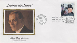 Sc#3183k, President Woodrow Wilson Celebrate The Century 33c Issue Colorano 'Silk' Illustrated FDC Cover - 1991-2000