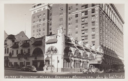 Spokane Washington, Davenport Hotel, Street Scene, Autos, C1940s Vintage Real Photo Postcard - Spokane