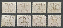 Germany Norddeutscher Postbezirk O 1870 Wechselstempel Stempelsteuer, 8 Marken - Altri & Non Classificati