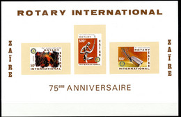 Zaire, 1980, Rotary International, Painting, Statue, Art, MNH Imperforated, Michel Block 37U - Other & Unclassified