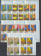 Zaire, 1982, ITU, WHO, International Telecommunication Day, United Nations, MNH Imperforated Blocks, Michel 747-754U - Other & Unclassified