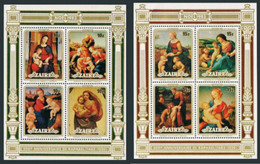 Zaire, 1983, Christmas, Painting, Raffael, MNH, Michel Block 47-48 - Altri & Non Classificati