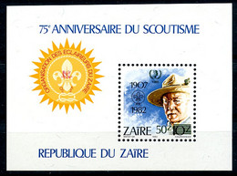 Zaire, 1985, International Youth Year, United Nations, Scouting, Scouts, MNH Overprinted, Michel Block 54 - Sonstige & Ohne Zuordnung