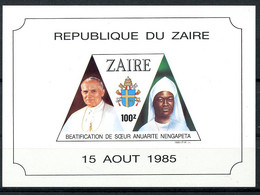 Zaire, 1986, Pope John Paul, Sister Nengapeta , MNH, Michel Block 56 - Other & Unclassified