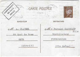 1942 Carte Commerciale CLAUZEL Vins à Sète 34 / Sur Entier Pétain "Complément Taxe Perçu"/ Envoi "Apéritif Doré" - 1921-1960: Période Moderne