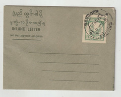 Burma - 1954 - Aerogramm Stegstempel "RANGOON" (2141) - Myanmar (Burma 1948-...)