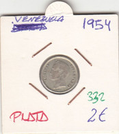 CR0332 MONEDA VENEZUELA 25 CENTIMOS PLATA 1954 - Venezuela