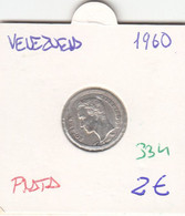 CR0334 MONEDA VENEZUELA 25 CENTIMOS PLATA 1960 - Venezuela