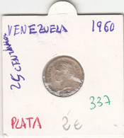 CR0337 MONEDA VENEZUELA 25 CENTIMOS PLATA 1960 - Venezuela