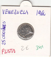 CR0341 MONEDA VENEZUELA 25 CENTIMOS PLATA 1960 - Venezuela