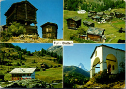 11613 - Schweiz - Furi , Blatten , Um Zermatt , Mehrbildkarte - Gelaufen 1972 - Blatten