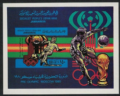 Libya, 1979, Olympic Summer Games Moscow, Football, Soccer, MNH Imperforated, Michel Block 43B - Libye